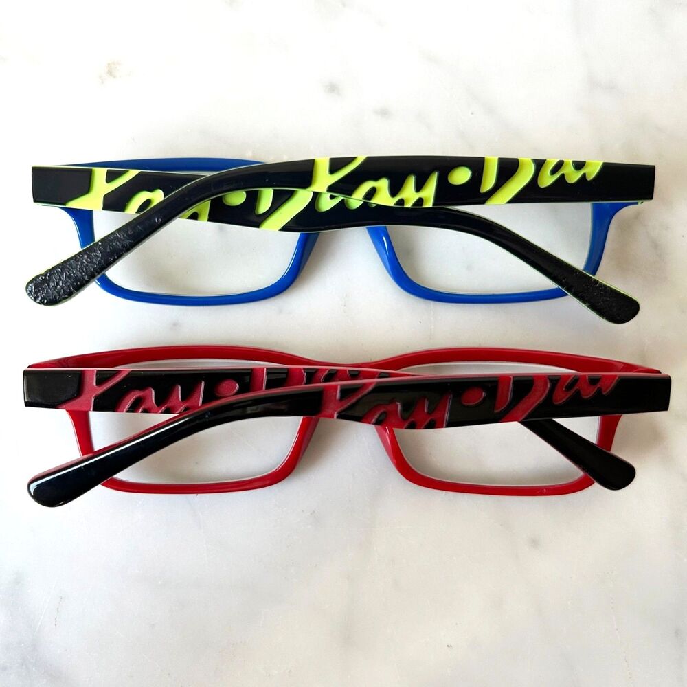 Ray-Ban Junior Kids Eyeglass Frames 1535 Lot of 2 Red/Black+Blue/Green 48-16-130